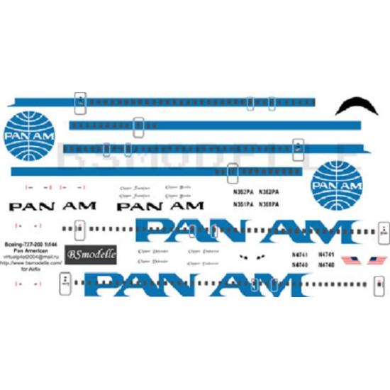 Bsmodelle Boeing Pan Am Decal Aircraft Model